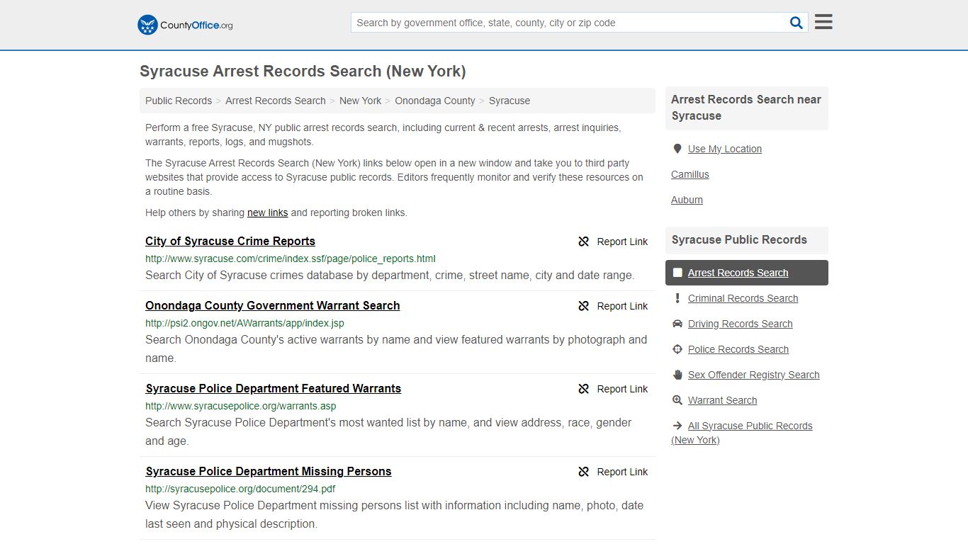 Arrest Records Search - Syracuse, NY (Arrests & Mugshots) - County Office