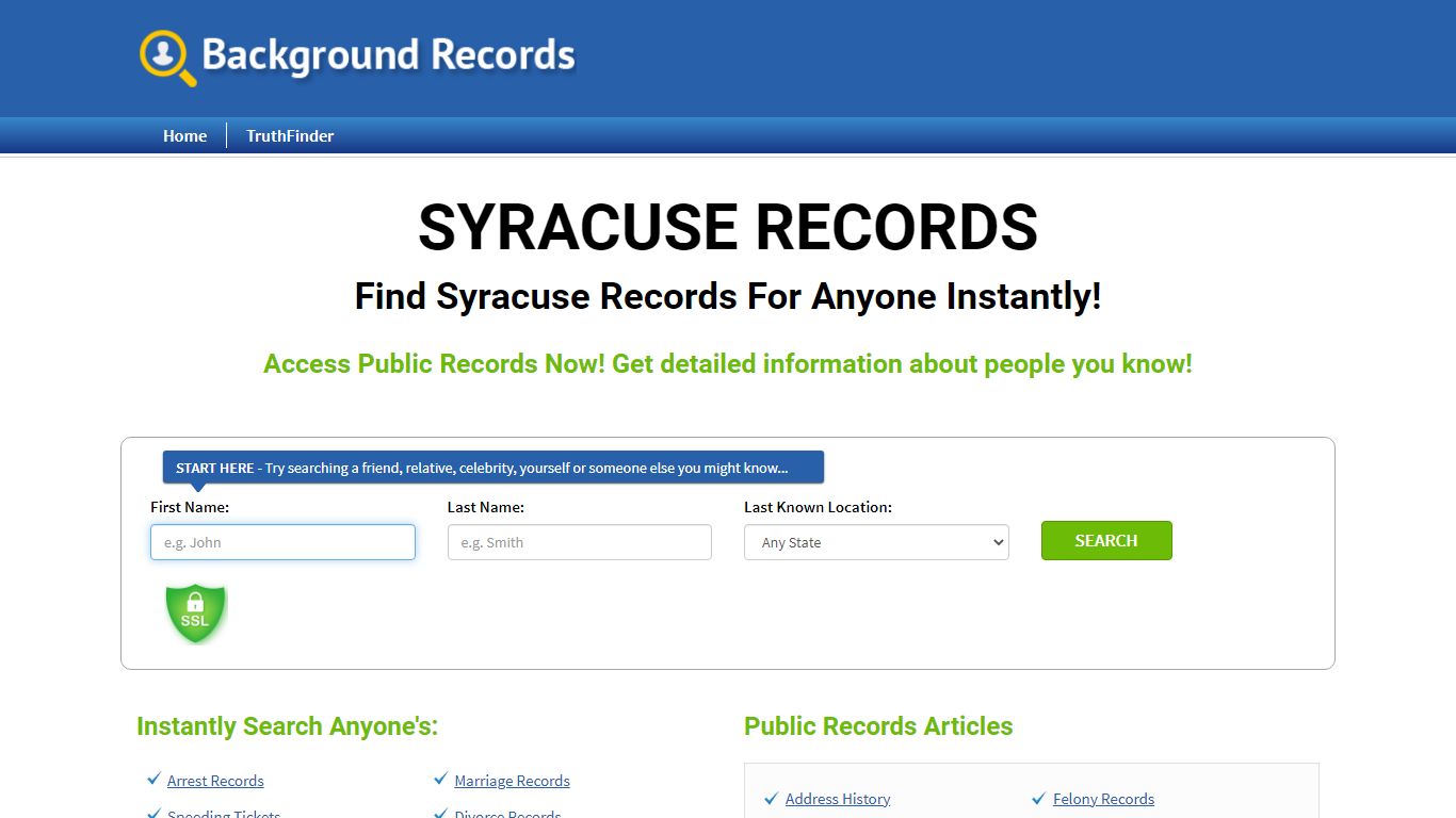 Find Syracuse Records For Anyone - Background Records